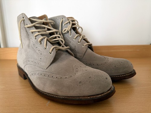 Grenson grey suede brogue - suede,