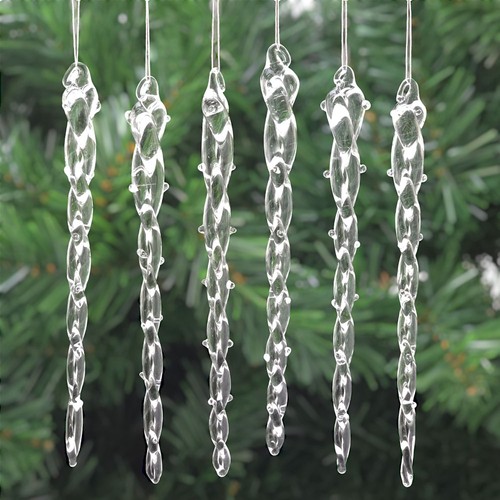 Large glass icicles - glass, 16cm