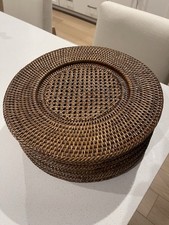 Vintage Rattan Chargers NOS