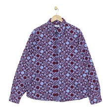 Vintage Moschino Shirt Mens Size M/L Blue Monogram Peace Pattern