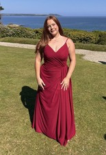burgundy bridesmaid maxi
