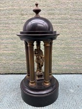 19TH C GRAND TOUR SOUVENIR SLATE BRONZE ROMAN SOLDIER RARE