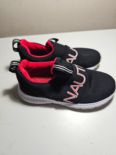 Nautica boys black red slip - nautica, slip-on