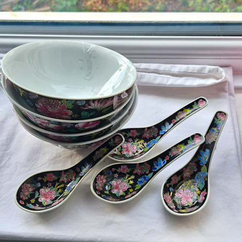 Chinese black floral - chinese,