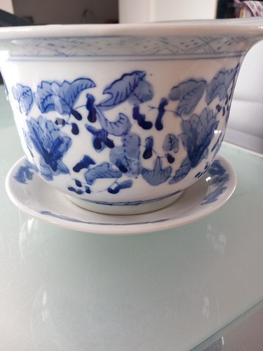 Vintage chinese oriental blue - vintage,