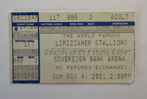 Lipizzaner stallions ticket - lipizzaner,