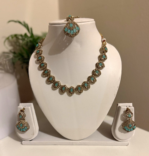 Gold plated turquoise - gold, round