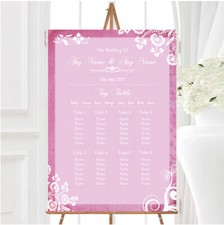 Rustic Pink Lace Personalised Wedding Seating Table Plan