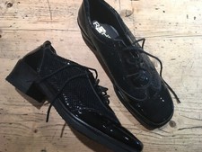 BRAND NEW Genuine Rohde Black Patent Leather Lace Up Shoes Size 6