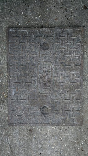 Old manhole cover - old,