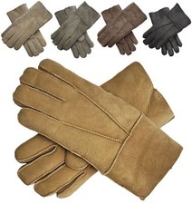 Unisex Sheepskin Gloves Warm Winter Genuine Suede Leather Gloves 