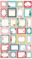 My Happy Place Quilting Labels Vintage Retro Panel 100% Cotton Print Fabric
