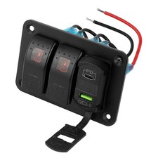 2 Gang Red LED Rocker Switch