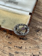 Vintage Sterling Silver Thistle Brooch Celtic Scottish WBs Ward Brothers Oval