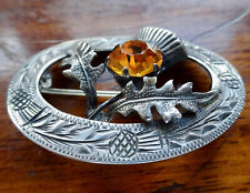 vintage h/m Glasgow 1954 925 STERLING SILVER Scottish thistle flower brooch -W36