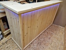 Home Interior Bar Man Cave Wooden Pub Reception Desk With L.E.Ds *DESIGN C* 2m