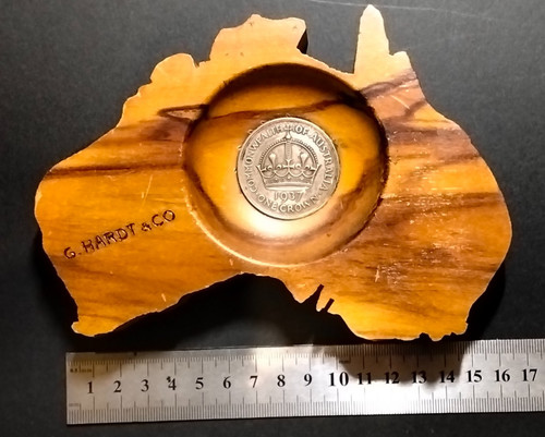 Trench art mulga - wood, ashtray