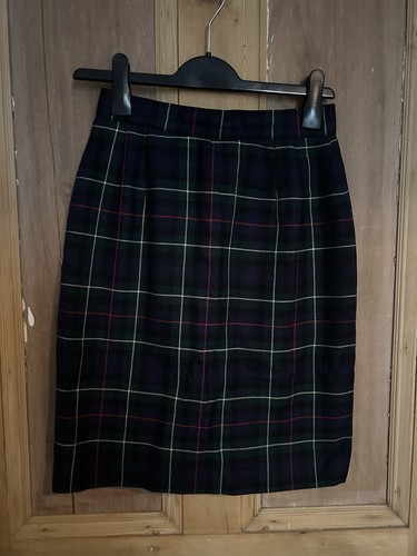 Vintage navy wool tartan lined - navy,