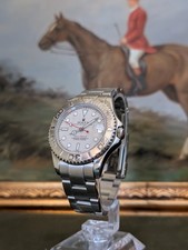 2001 Rolex Yacht Master 168622 Mid Size Automatic Watch Platinum & Steel