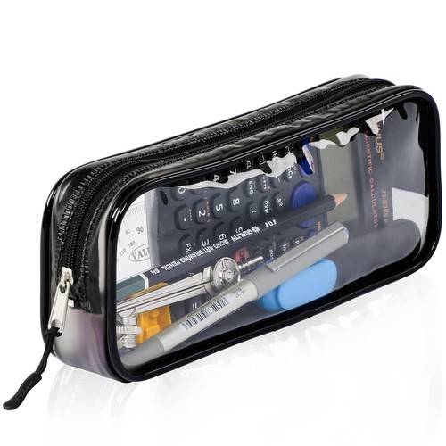 Clear plastic pencil case - clear,