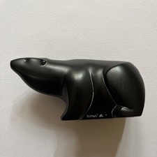 BOMA CANADA INUIT STYLE POLAR BEAR SCULPTURE FIGURINE 4.5" LONG SIGNED