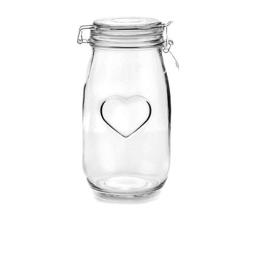 Heart glass storage jar food - heart,