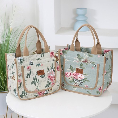 Handbag floral print lunch bag - handbag,