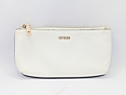 Guess white faux leather pouch - white,