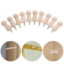  10pcs Wooden Coat Hooks Shaker Pegs Wall Mounted Single Coat Hangers Rustic