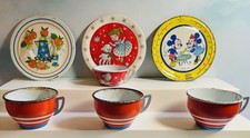 Vintage Lot Of 7 Tin Litho Tea