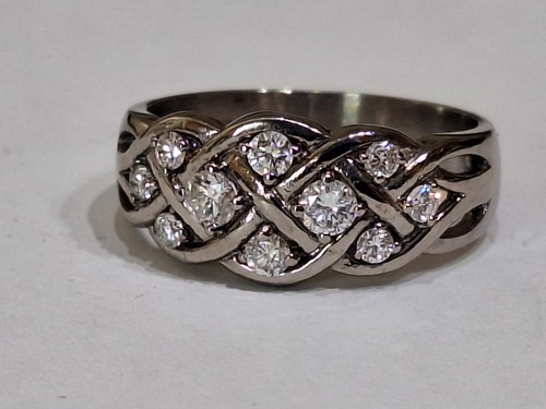 9ct white gold diamond - diamond, lattice