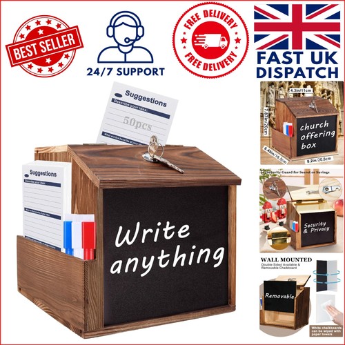 Lockable wooden suggestion box - lockable,