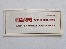 LAND ROVER 88 109 STATION WAGON PRICE LIST OPTIONS SALES BROCHURE DECEMBER 1968