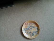 Vintage Basketweave wall hanging, 1980's. Isle of Wight. Clean.10"Dia.Real Retro