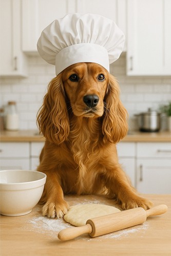 Cocker spaniel baking - cocker, i