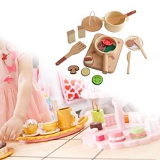 Wooden Play Cooking Set Wooded