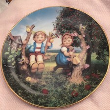 "Apple Tree Boy and Girl" M.J. Hummel Little Companions Danbury Mint Plate 