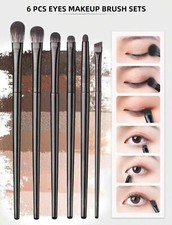 6pc High Quality Soft Bristle Eyeshadow blending, Smudging, eyeliner Brush Set