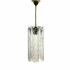 Vintage 1960s Venini Murano Italy textured glass pendant lamp design T. Zuccheri