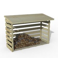 Wooden Log Store Large Pent