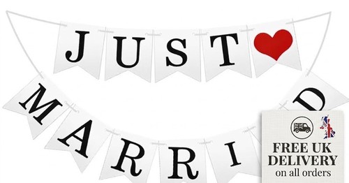 Just married banner wedding - married,