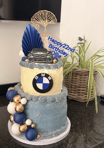 Bmw car personalised cake - car,
