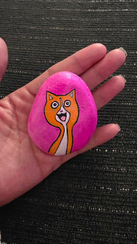 Hand painted cat - hand-painted,
