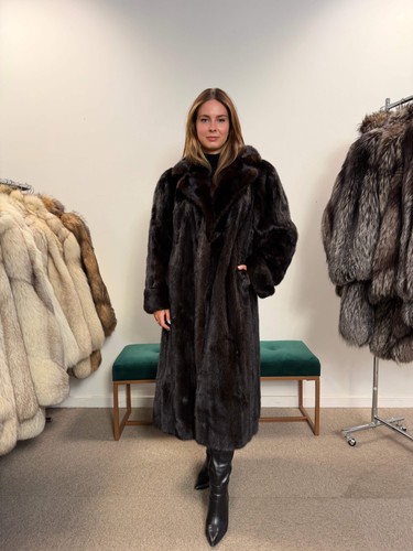 Mink fur coat dark - fur, brown