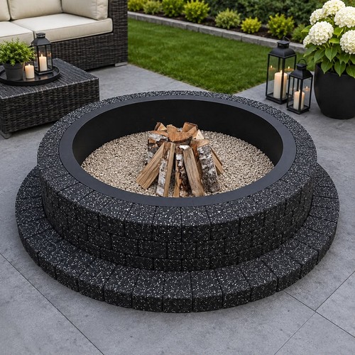 155 black diy fire pit - cm,