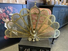 Peacock Folding Fire Screen 