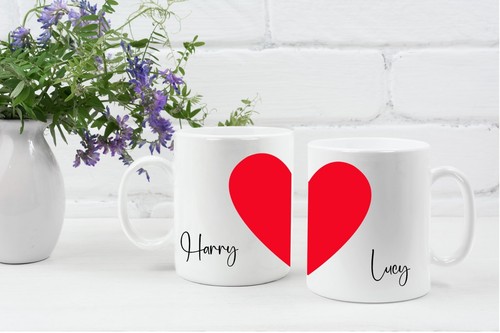 Heart name personalised - name, mugs