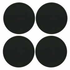 4x Round Black Silicone