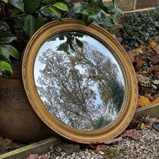 Vintage Circular Mirror With Gilt Frame c.1940’s As Found