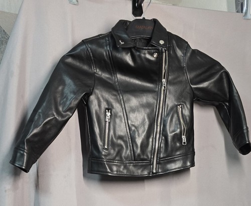 Boy jacket black faux - boy, leather